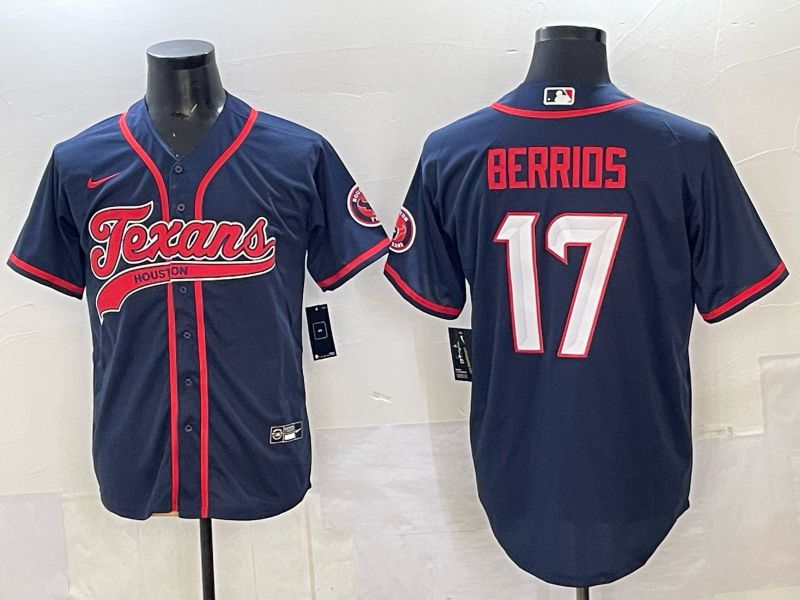 Men 2025 Nike Houston Texans #17 Berrios Blue Joint Name Limited NFL Jersey style 03->houston texans->NFL Jersey